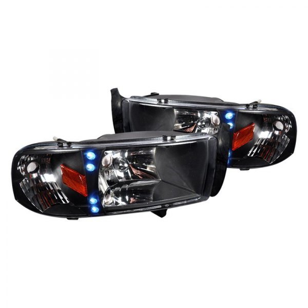 Spec-D® - Black Euro Headlights with Parking LEDs, Dodge Ram