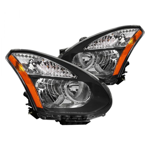 Spec-D® - Black/Chrome Euro Headlights, Nissan Rogue
