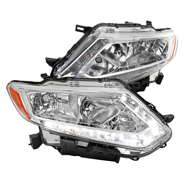 Spec-D® - Driver and Passenger Side Chrome Euro Headlights with LED DRL