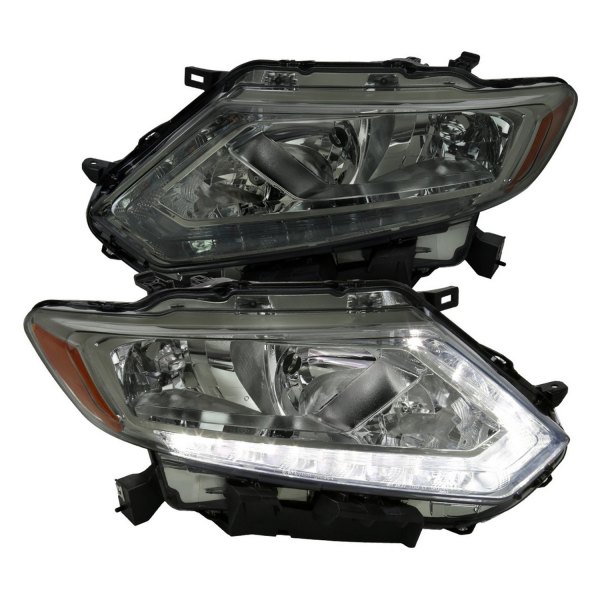 Spec-D® - Driver and Passenger Side Chrome/Smoke Euro Headlights with LED DRL