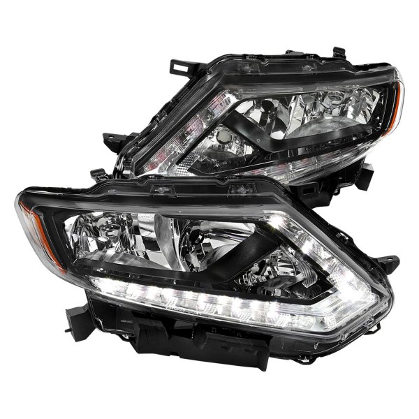Spec-D® - Driver and Passenger Side Matte Black Factory Style Headlights with LED DRL