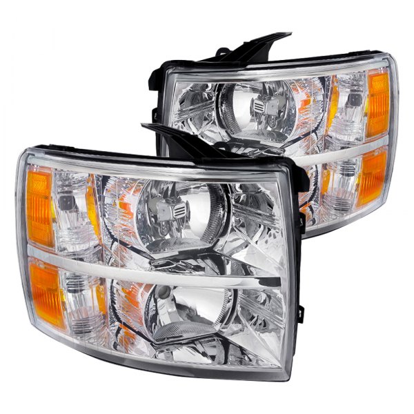 Spec-D® - Chrome Euro Headlights, Chevy Silverado