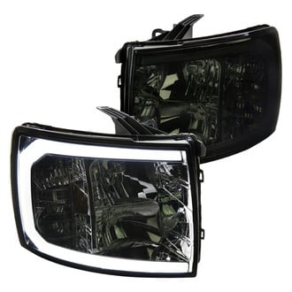 Spec-D® - Driver and Passenger Side Chrome/Smoke LED DRL Bar Headlights