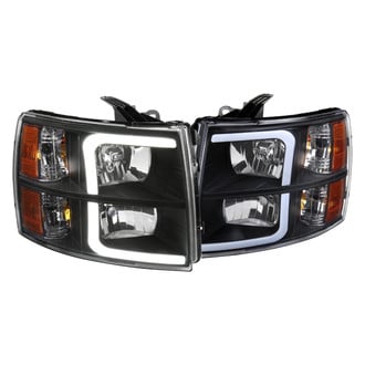 Spec-D® - Driver and Passenger Side Matte Black LED DRL Bar Headlights