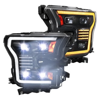 Spec-D® - Driver and Passenger Side Matte Black Switchback LED DRL Bar Projector LED Headlights with Sequential Turn Signal