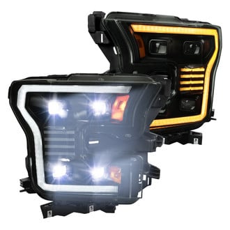 Spec-D® - Driver and Passenger Side Matte Black/Smoke Switchback LED DRL Bar Projector LED Headlights with Sequential Turn Signal