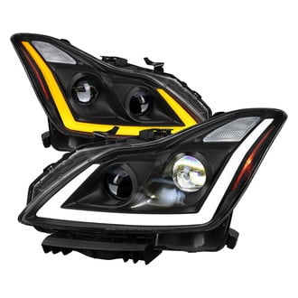 Spec-D® - Driver and Passenger Side Matte Black Sequential Light Tube Projector LED Headlights