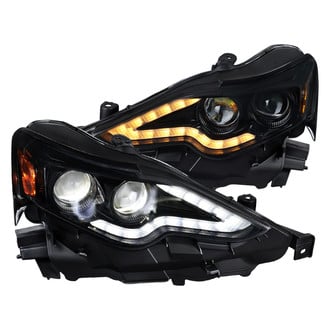 Spec-D® - Driver and Passenger Side Gloss Black/Smoke Headlights