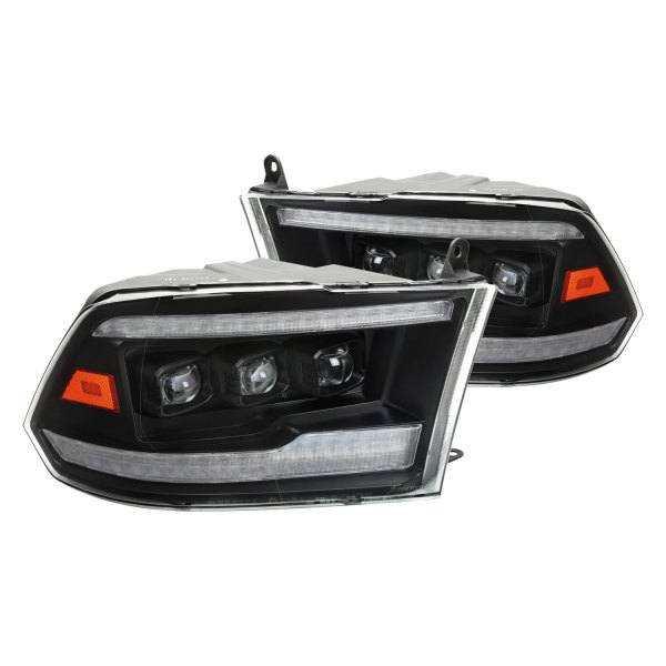 Spec-D® - Matte Black Sequential DRL Bar Projector LED Headlights, Dodge Ram