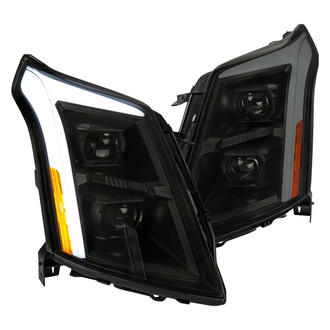 Spec-D® - Driver and Passenger Side Black/Smoke Sequential DRL Bar Projector LED Headlights