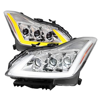 Spec-D® - Driver and Passenger Side Chrome Sequential Light Tube Projector LED Headlights