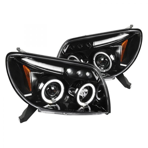 Spec-D® - Gloss Black Halo Projector Headlights with Parking LEDs, Toyota 4Runner