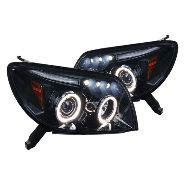 Spec-D® - Chrome/Smoke Dual Halo Projector Headlights with Parking LEDs, Toyota 4Runner