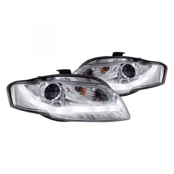 Spec-D® - Chrome LED DRL Bar Projector Headlights, Audi A4