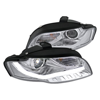 Spec-D® - Driver and Passenger Side Chrome LED DRL Bar Projector Headlights