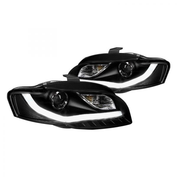 Spec-D® - Black LED DRL Bar Projector Headlights, Audi A4
