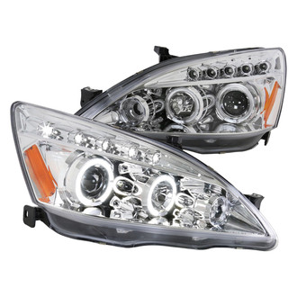 Spec-D® - Driver and Passenger Side Chrome Dual Halo Projector Headlights with LED DRL