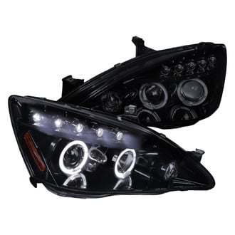 Spec-D® - Driver and Passenger Side Gloss Black/Smoke Dual Halo Projector Headlights with LED DRL