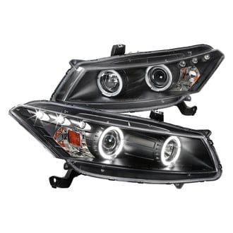 Spec-D® - Driver and Passenger Side Black Dual Halo Projector Headlights with Parking LEDs