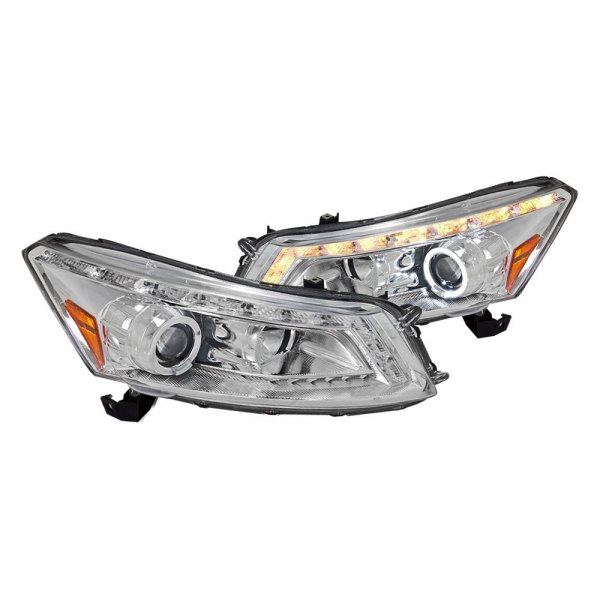 Spec-D® - Chrome Halo Projector Headlights with Switchback LED DRL, Honda Accord
