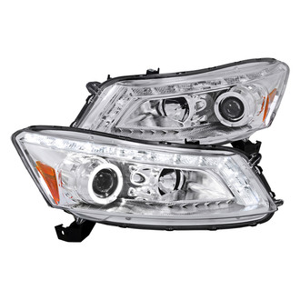 Spec-D® - Driver and Passenger Side Chrome Halo Projector Headlights with Switchback LED DRL