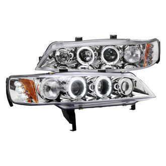 Spec-D® - Driver and Passenger Side Chrome Dual Halo Projector Headlights with Parking LEDs