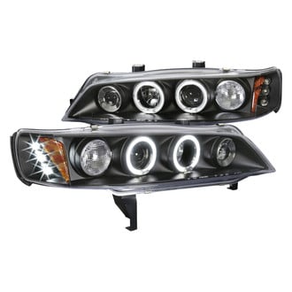 Spec-D® - Driver and Passenger Side Black Dual Halo Projector Headlights with Parking LEDs