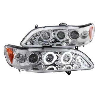 Spec-D® - Driver and Passenger Side Chrome Dual Halo Projector Headlights with Parking LEDs
