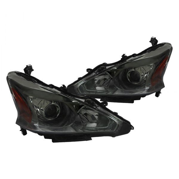 Spec-D® - Gloss Black/Smoke Projector Headlights, Nissan Altima