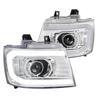 Spec-D® - Driver and Passenger Side Chrome LED DRL Bar Projector Headlights