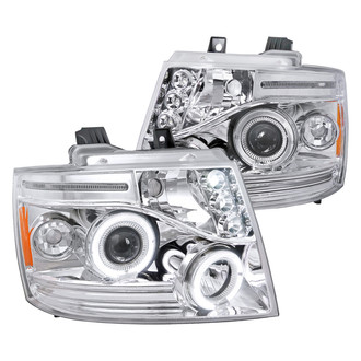 Spec-D® - Driver and Passenger Side Chrome Dual Halo Projector Headlights with Parking LEDs