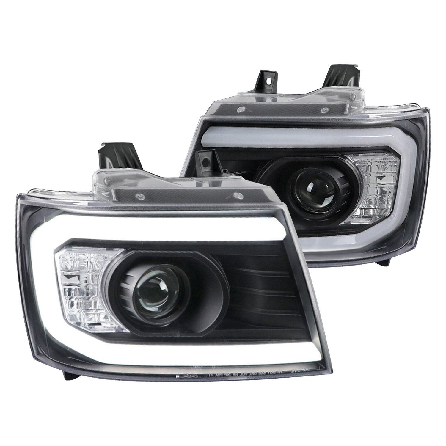 Spec-D® 2LHP-AVA07JM-G2-TM - Matte Black LED DRL Bar Projector Headlights