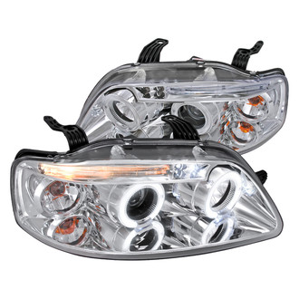 Spec-D® - Driver and Passenger Side Chrome Dual Halo Projector Headlights with Parking LEDs