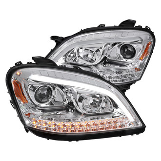 Spec-D® - Driver and Passenger Side Chrome DRL Bar Projector Headlights