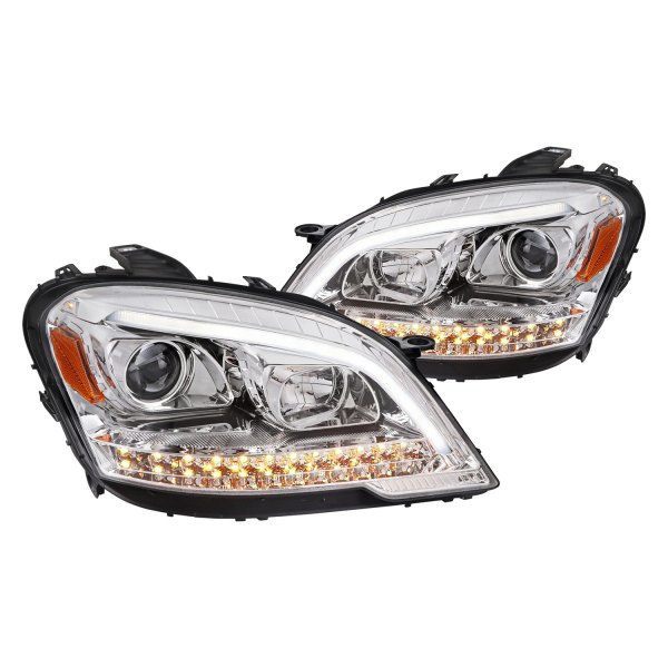 Spec-D® - Chrome DRL Bar Projector Headlights with Sequential LED Turn Signal