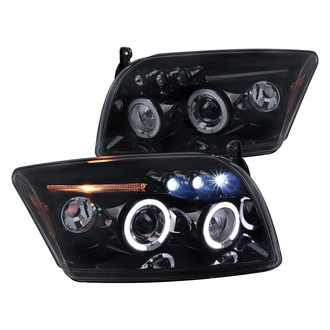Spec-D® - Driver and Passenger Side Black/Smoke Dual Halo Projector Headlights with Parking LEDs