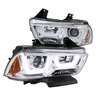 Spec-D® - Driver and Passenger Side Chrome LED DRL Bar Projector Headlights