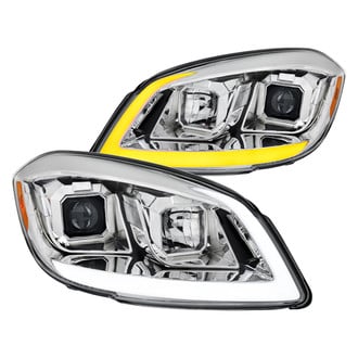 Spec-D® - Driver and Passenger Side Chrome Switchback LED DRL Bar Projector Headlights with Parking LEDs