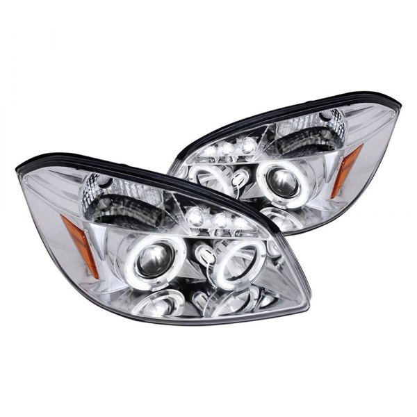 Spec-D® - Chrome Dual Halo Projector Headlights with Parking LEDs, Chevy Cobalt
