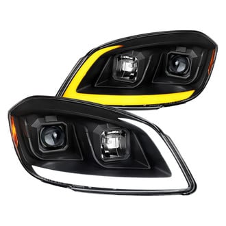 Spec-D® - Driver and Passenger Side Black Projector Headlights with Parking LEDs
