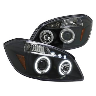 Spec-D® - Driver and Passenger Side Black Dual Halo Projector Headlights with Parking LEDs