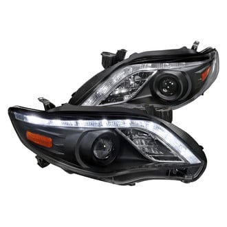 Spec-D® - Driver and Passenger Side Black Projector Headlights with R8 Style LEDs