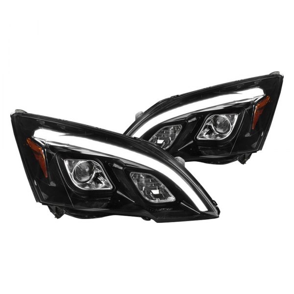 Spec-D® - Gloss Black LED DRL Bar Projector Headlights, Honda CR-V