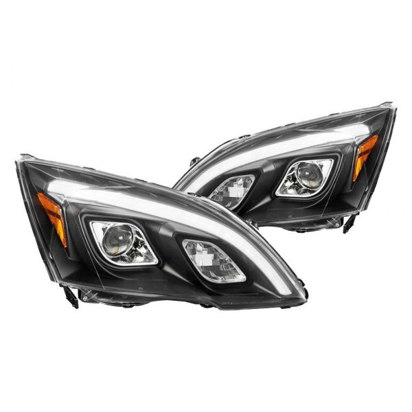 Spec-D® - Matte Black LED DRL Bar Projector Headlights, Honda CR-V