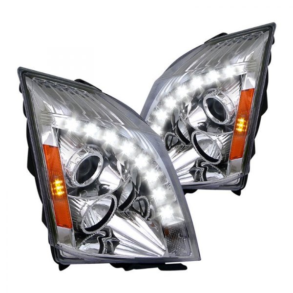 Spec-D® - Chrome Projector Headlights with LED DRL, Cadillac CTS