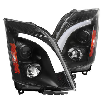 Spec-D® - Driver and Passenger Side Matte Black Sequential LED DRL Bar Projector Headlights