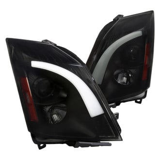 Spec-D® - Driver and Passenger Side Matte Black/Smoke Sequential LED DRL Bar Projector Headlights
