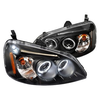 Spec-D® - Driver and Passenger Side Black Dual Halo Projector Headlights with Parking LEDs