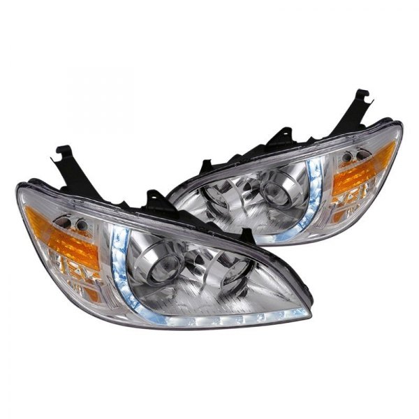 Spec-D® - Chrome Projector Headlights with R8 Style LEDs, Honda Civic
