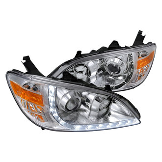 Spec-D® - Driver and Passenger Side Chrome Projector Headlights with R8 Style LEDs